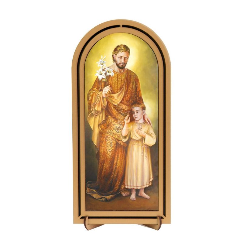 Święty Józef - Obraz półokrągły w ramce HDF (2) - Obrazek religijny płyta HDF - Święty Józef - Obraz półokrągły w ramce HDF (2)