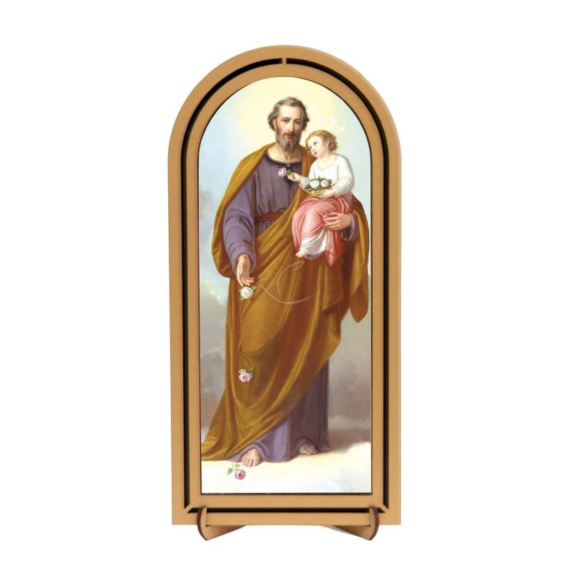 Święty Józef - Obraz półokrągły w ramce HDF (3) - Obrazek religijny płyta HDF - Święty Józef - Obraz półokrągły w ramce HDF (3)