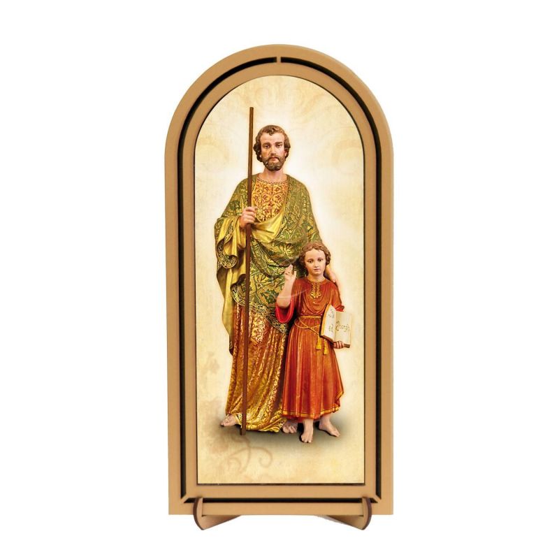 Święty Józef - Obraz półokrągły w ramce HDF (4) - Obrazek religijny płyta HDF - Święty Józef - Obraz półokrągły w ramce HDF (4)
