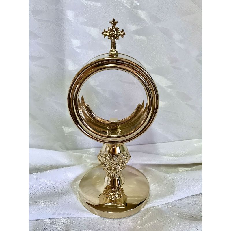 Monstrancja mini mosiężna, pozłacana - 22 cm (D1) - MONSTRANCJE - Monstrancja mini mosiężna, pozłacana - 22 cm (D1)