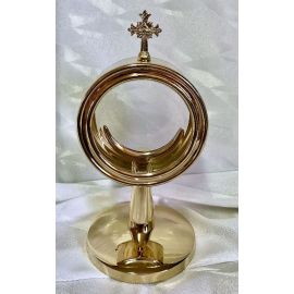 Monstrancja mini mosiężna, pozłacana - 20 cm (D2) - MONSTRANCJE
