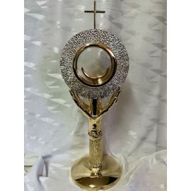 Monstrancja mosiężna, pozłacana - 43 cm (D4) - MONSTRANCJE