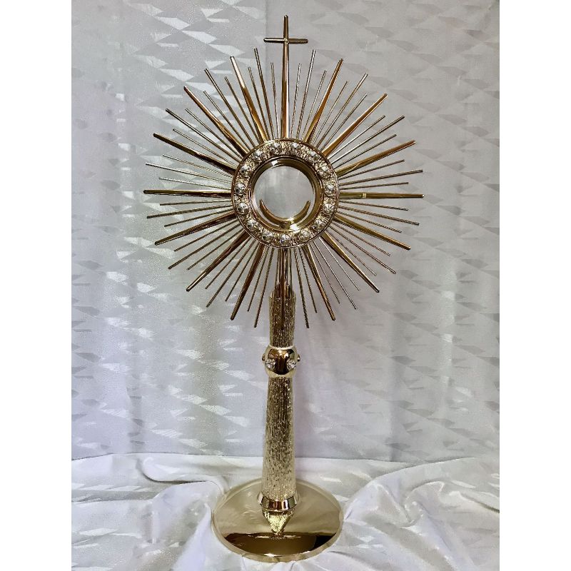 Monstrancja mosiężna, pozłacana - 66 cm (D7) - MONSTRANCJE - Monstrancja mosiężna, pozłacana - 66 cm (D7)