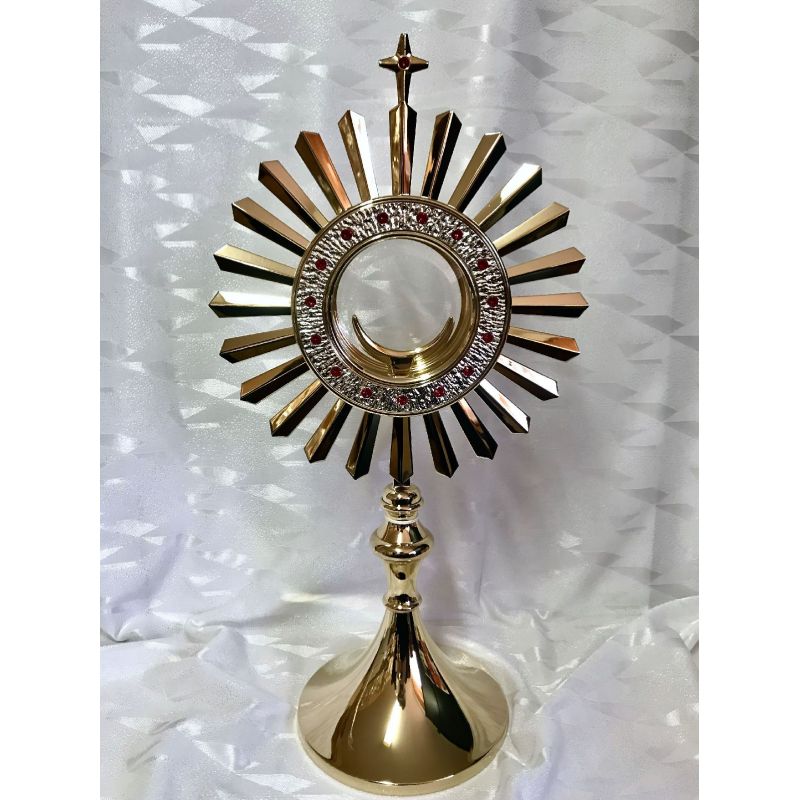 Monstrancja mosiężna, pozłacana - 46 cm (D8) - MONSTRANCJE - Monstrancja mosiężna, pozłacana - 46 cm (D8)