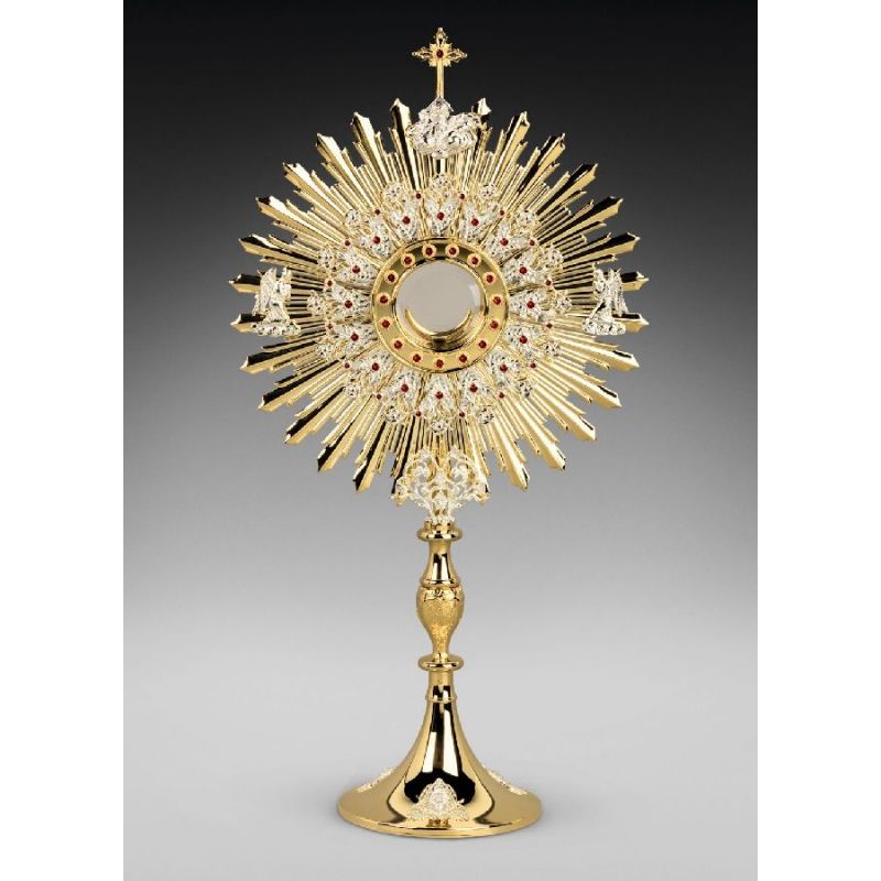 Monstrancja mosiężna, pozłacana - 77 cm (D14) - MONSTRANCJE - Monstrancja mosiężna, pozłacana - 77 cm (D14)