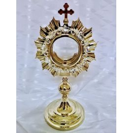 Monstrancja mosiężna, pozłacana - 38 cm (D22) - MONSTRANCJE