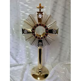 Monstrancja mosiężna, pozłacana - 63 cm (D26) - MONSTRANCJE