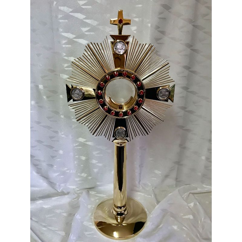 Monstrancja mosiężna, pozłacana - 63 cm (D26) - MONSTRANCJE - Monstrancja mosiężna, pozłacana - 63 cm (D26)