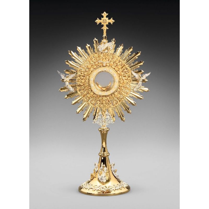 Monstrancja mosiężna, pozłacana - 78 cm (D28) - MONSTRANCJE - Monstrancja mosiężna, pozłacana - 78 cm (D28)