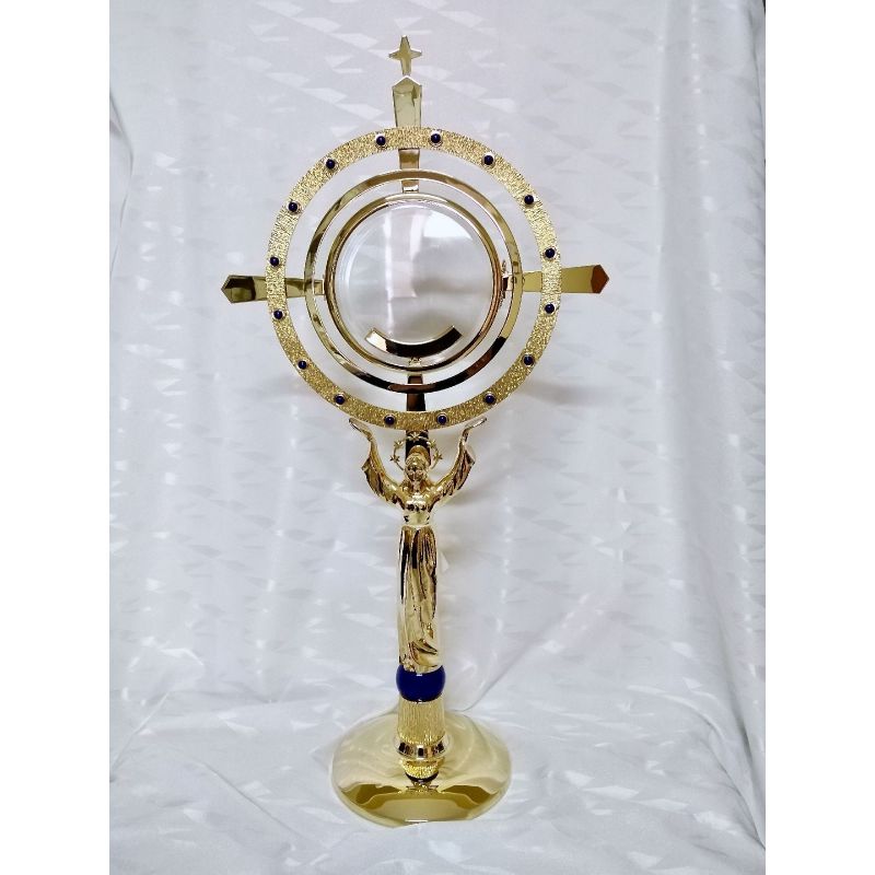 Monstrancja Maryjna, luna 16 cm, pozłacana - 68 cm (D33) - MONSTRANCJE - Monstrancja Maryjna, luna 16 cm, pozłacana - 68 cm (D33)