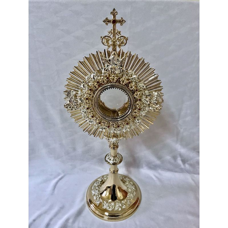 Monstrancja mosiężna, pozłacana - 63 cm (D34) - MONSTRANCJE - Monstrancja mosiężna, pozłacana - 63 cm (D34)