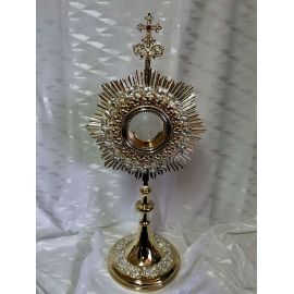 Monstrancja mosiężna, pozłacana - 63 cm (D35) - MONSTRANCJE