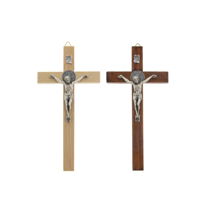 Krzyż św. Benedykta drewniany - 16 cm - KRZYŻE, KRZYŻYKI - Krzyż św. Benedykta drewniany - 16 cm