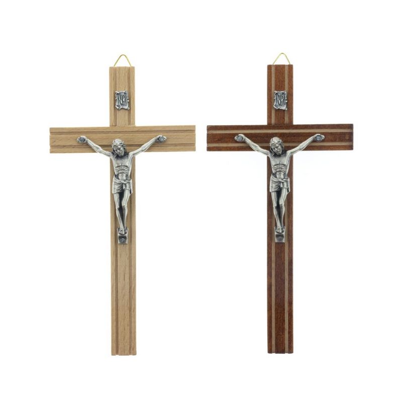 Krzyż drewniany wiszący, frezowany 16 cm - KRZYŻE, KRZYŻYKI - Krzyż drewniany wiszący, frezowany 16 cm