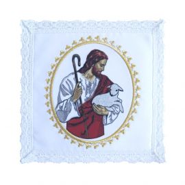 Bielizna kielichowa haftowana - Dobry Pasterz - Zestawy - zdjęcie 2 - Bielizna kielichowa haftowana - Dobry Pasterz