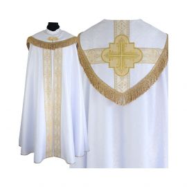 Kapa haftowana semi gotycka - kolory liturgiczne (86) - KAPY LITURGICZNE - zdjęcie 2 - Kapa haftowana semi gotycka - biała (86)