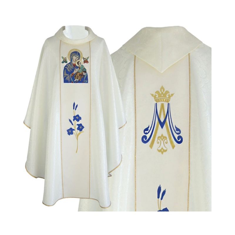 Ornat haftowany MB Nieustającej Pomocy - żakard - Ornaty Maryjne - Ornat haftowany MB Nieustającej Pomocy - żakard