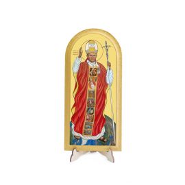 Obraz półokrągły Święty Jan Paweł II - Pielgrzym Świata - Obrazek religijny płyta HDF