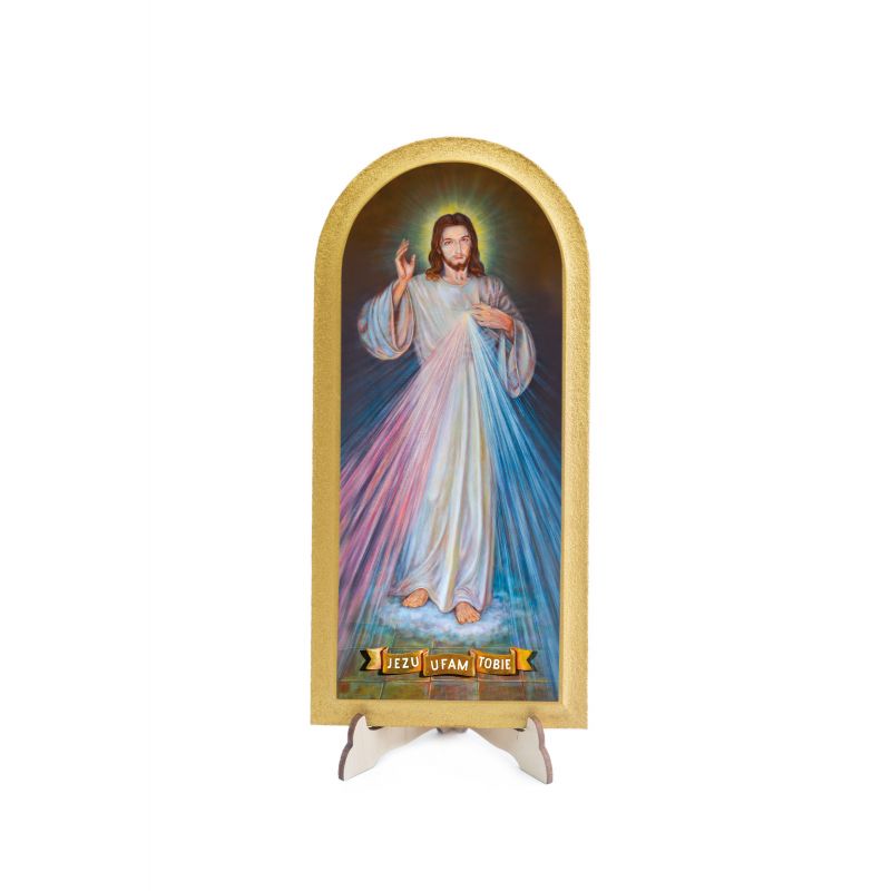 Obraz półokrągły Jezu Ufam Tobie - Obrazek religijny płyta HDF - Obraz półokrągły Jezu Ufam Tobie