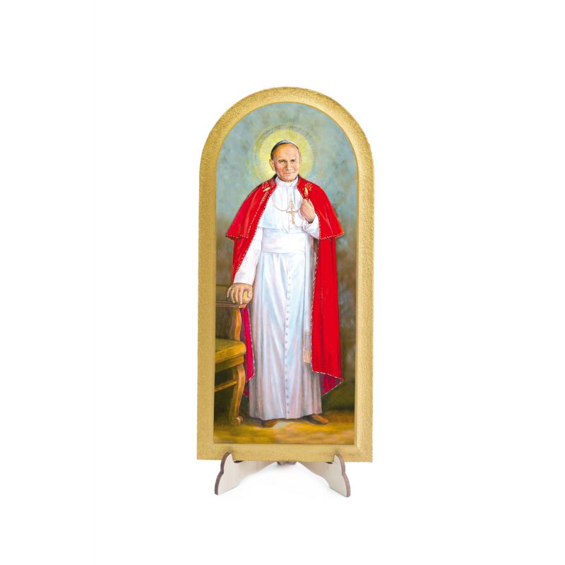 Obraz półokrągły Święty Jan Paweł II - Ołtarz ze szczyrku - Obrazek religijny płyta HDF - Obraz półokrągły Święty Jan Paweł II - Ołtarz ze szczyrku