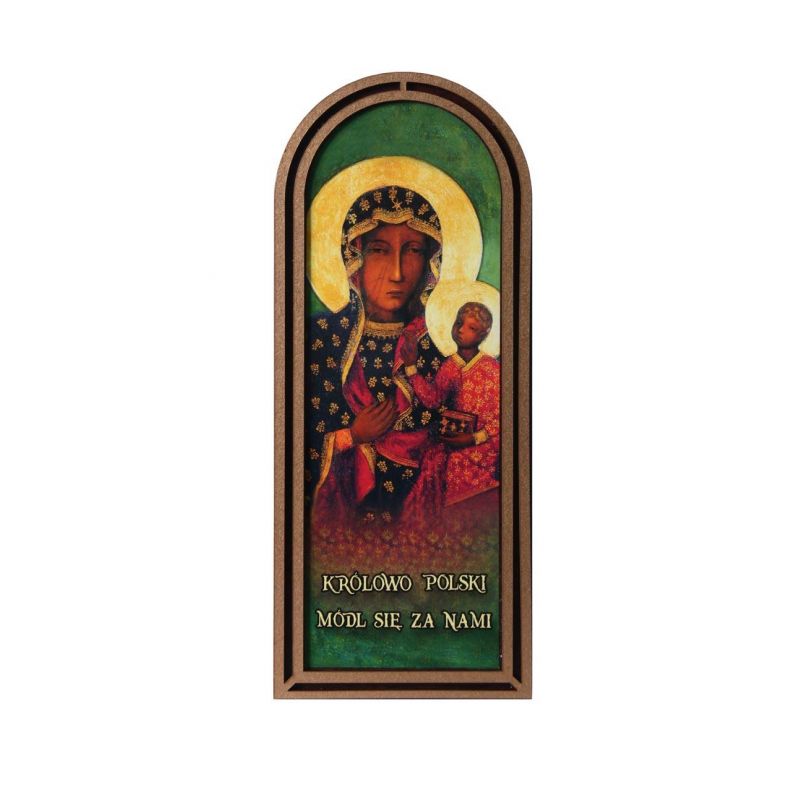 Obraz półokrągły - Matka Boża Częstochowska - Obrazek religijny płyta HDF - Obraz półokrągły - Matka Boża Częstochowska