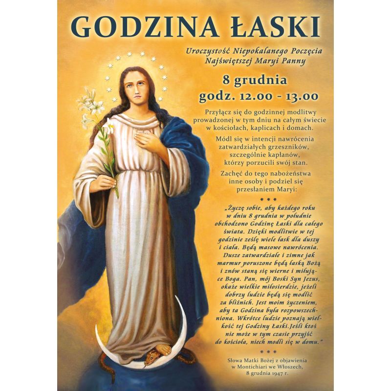 Plakat - Godzina łaski (2) - Plakaty religijne edukacyjne, sentencje - Plakat - Godzina łaski (2)