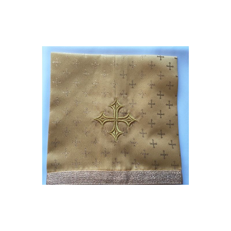 Welon na kielich 45x45 cm - krzyżyki złote - Welon na monstrancje, kielich - Welon na kielich 45x45 cm - krzyżyki złote