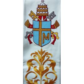 Bogato haftowana stuła Jan Paweł II - Z POSTACIAMI - zdjęcie 2 - Bogato haftowana stuła Jan Paweł II