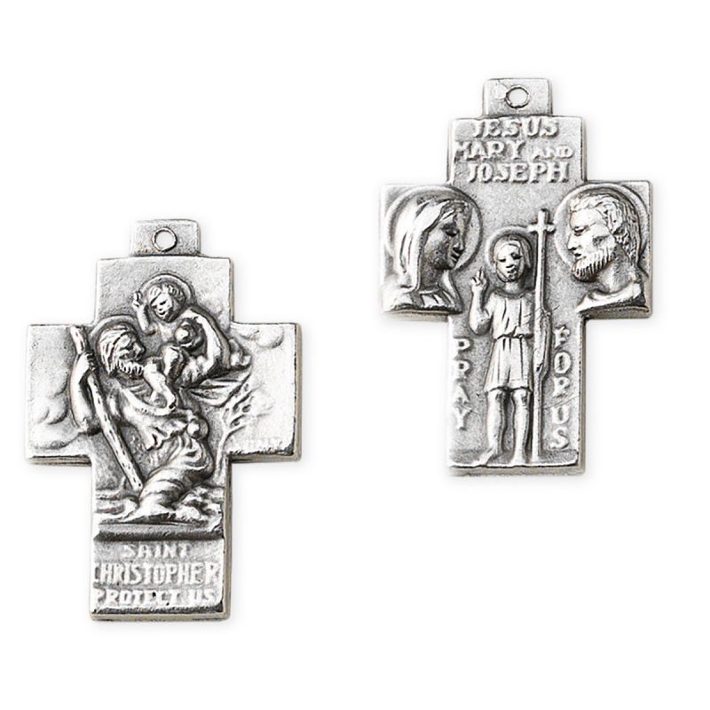 Krzyżyk metalowy św. Krzysztof - Krzyżyki metalowe włoskie - Krzyżyk metalowy św. Krzysztof
