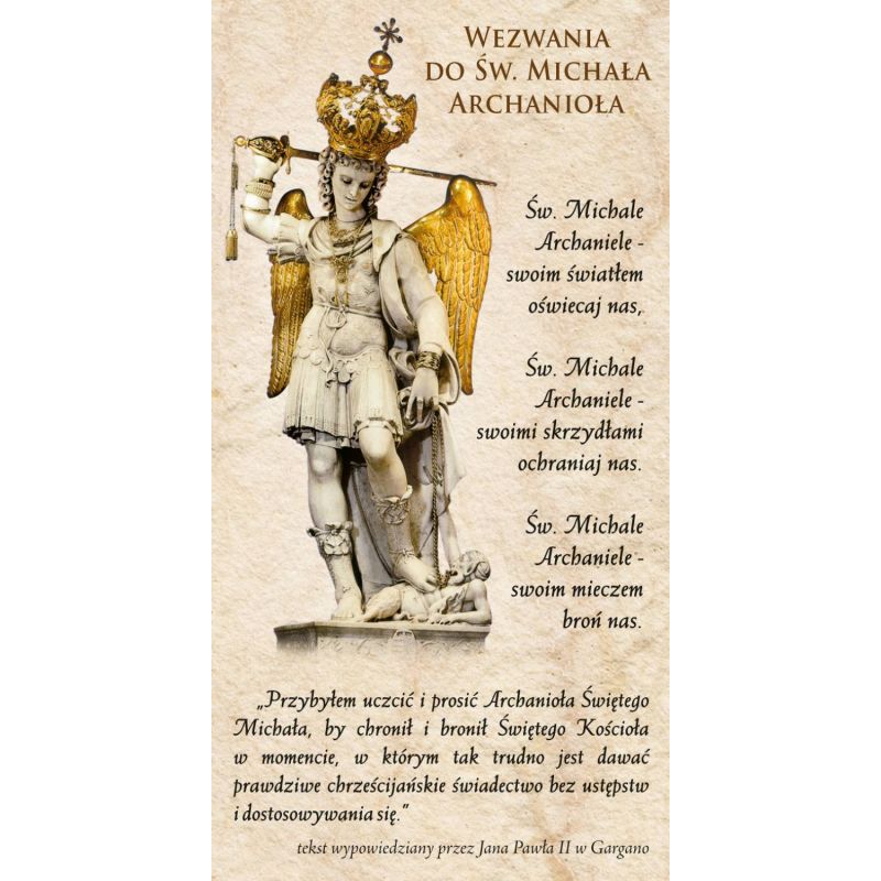 Obrazek z modlitwą Michał Archanioł - Folder religijny - Obrazek z modlitwą Michał Archanioł