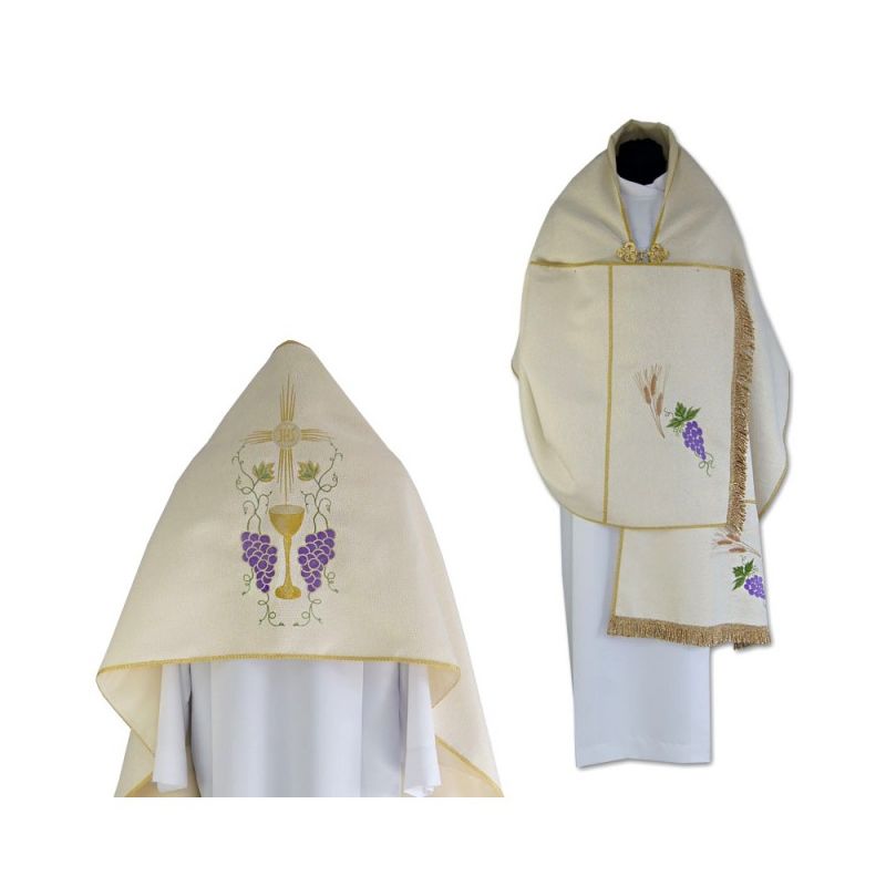 Welon liturgiczny IHS, Kielich, Winogrono (8) - WELONY - Welon liturgiczny IHS, Kielich, Winogrono (8)