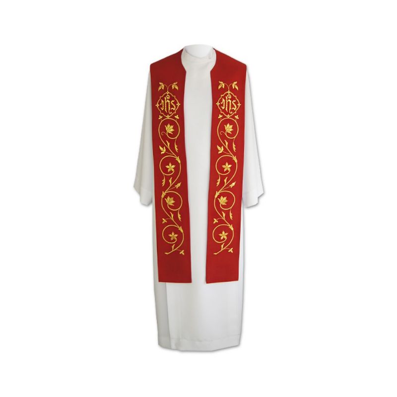 Stuła kapłańska eucharystyczna IHS - 4 kolory do wyboru - EUCHARYSTYCZNE - Stuła kapłańska eucharystyczna IHS - 3 kolory