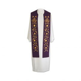 Stuła kapłańska eucharystyczna IHS - 4 kolory do wyboru - EUCHARYSTYCZNE - zdjęcie 5 - Stuła kapłańska eucharystyczna IHS - 3 kolory