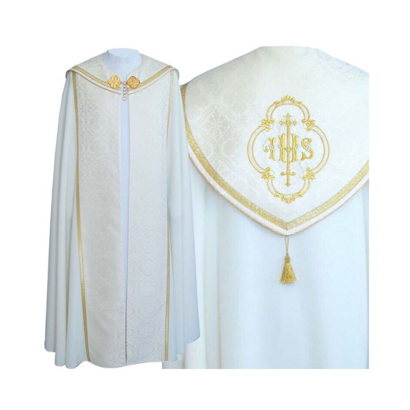 Kapa wzór gotycki IHS - tkanina bawełna-stretch (22) - KAPY LITURGICZNE - Kapa wzór gotycki IHS - tkanina bawełna-stretch (22)