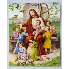 Jezus z dziećmi - Obraz do oprawienia format (20x25) - OBRAZY RELIGIJNE