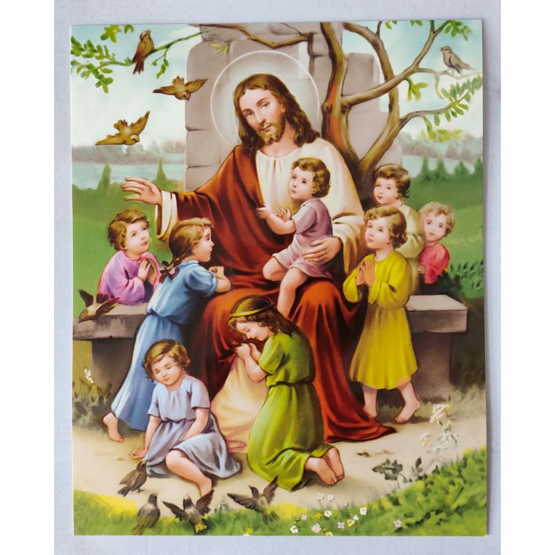 Jezus z dziećmi - Obraz do oprawienia format (20x25) - OBRAZY RELIGIJNE - Jezus z dziećmi - Obraz do oprawienia format (20x25)
