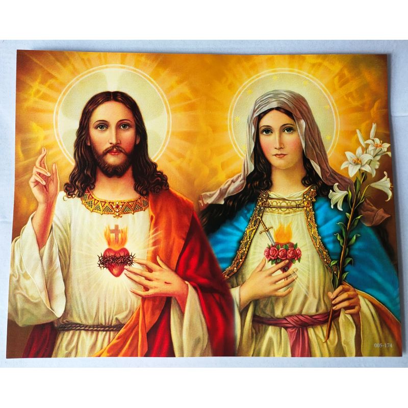 Serce Jezusa , Serce Maryi - Obraz do oprawienia format (20x25) - OBRAZY RELIGIJNE - Serce Jezusa , Serce Maryi - Obraz do oprawienia format (20x25)