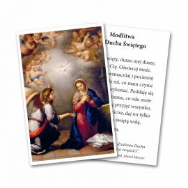 Zesłanie Ducha Świętego - Obrazek z modlitwą - Folder religijny