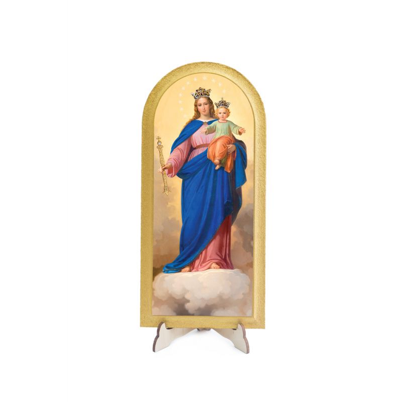 Obraz półokrągły Matka Boża Wspomożycielka - Obrazek religijny płyta HDF - Obraz półokrągły Matka Boża Wspomożycielka