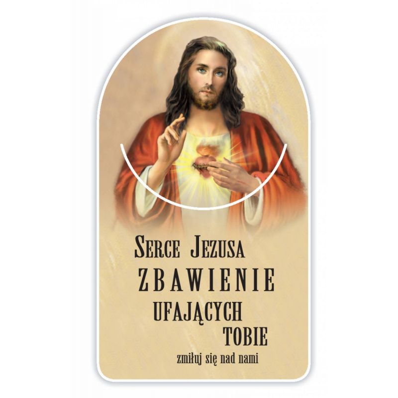 Zakładka papierowa półokrągła - Serce Jezusa - Zakładki religijne do książek - Zakładka papierowa półokrągła - Serce Jezusa