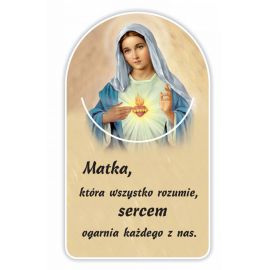 Zakładka papierowa półokrągła - Serce Maryi - Zakładki religijne do książek
