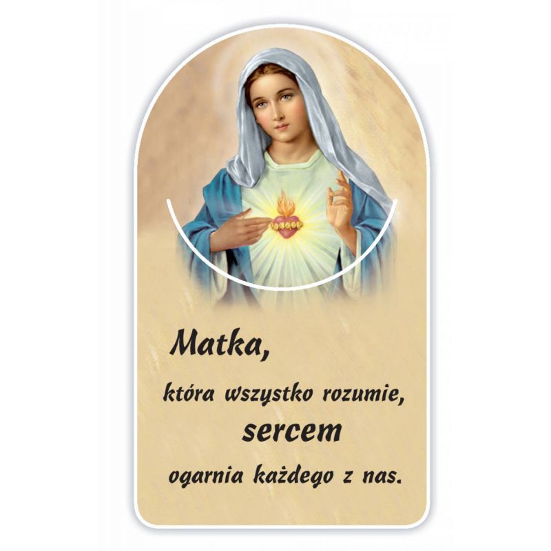 Zakładka papierowa półokrągła - Serce Maryi - Zakładki religijne do książek - Zakładka papierowa półokrągła - Serce Maryi