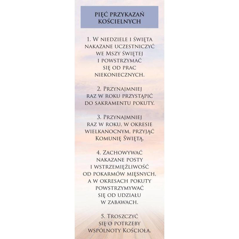 Baner - Pięć Przykazań Kościelnych - Banery edukacyjne, szkolne - Baner - Pięć Przykazań Kościelnych