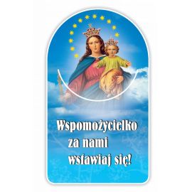 Zakładka papierowa półokrągła - Matka Boża Wspomożycielka - Zakładki religijne do książek