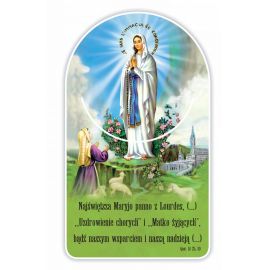 Zakładka papierowa półokrągła - Matka Boża Lourdes - Zakładki religijne do książek