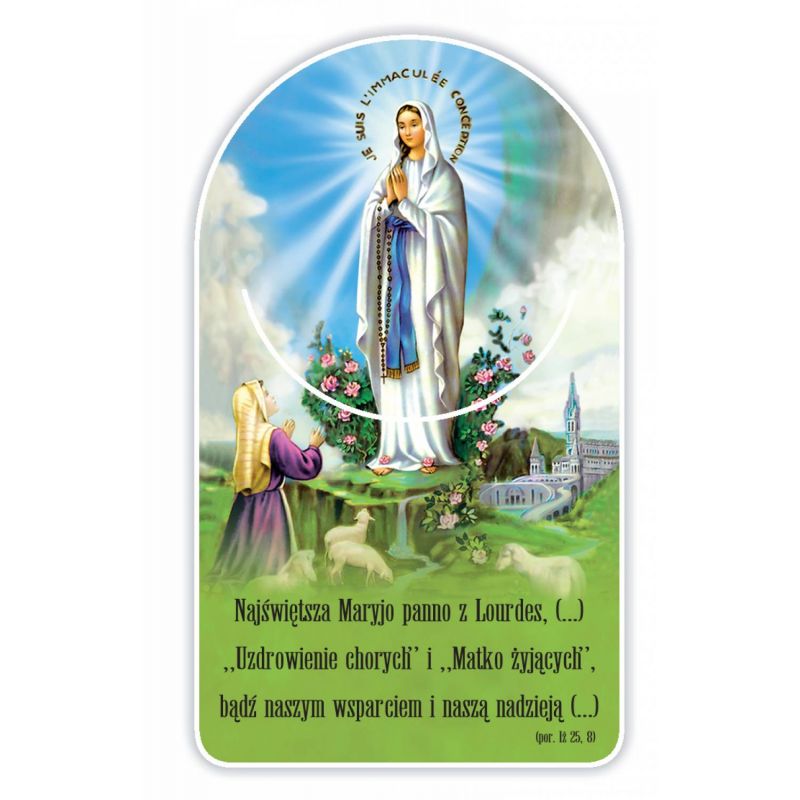 Zakładka papierowa półokrągła - Matka Boża Lourdes - Zakładki religijne do książek - Zakładka papierowa półokrągła - Matka Boża Lourdes
