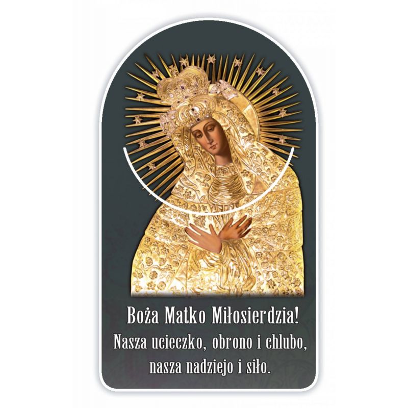 Zakładka papierowa półokrągła - Matka Boża Ostrobramska - Zakładki religijne do książek - Zakładka papierowa półokrągła - Matka Boża Ostrobramska