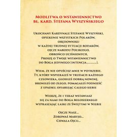 Kardynał Stefan Wyszyński - Ikona dwustronna z modlitwą format A5 (2) - Ikony z  tektury introligatorskiej. - zdjęcie 2 - Kardynał Stefan Wyszyński - Ikona dwustronna z modlitwą format A5 (2)