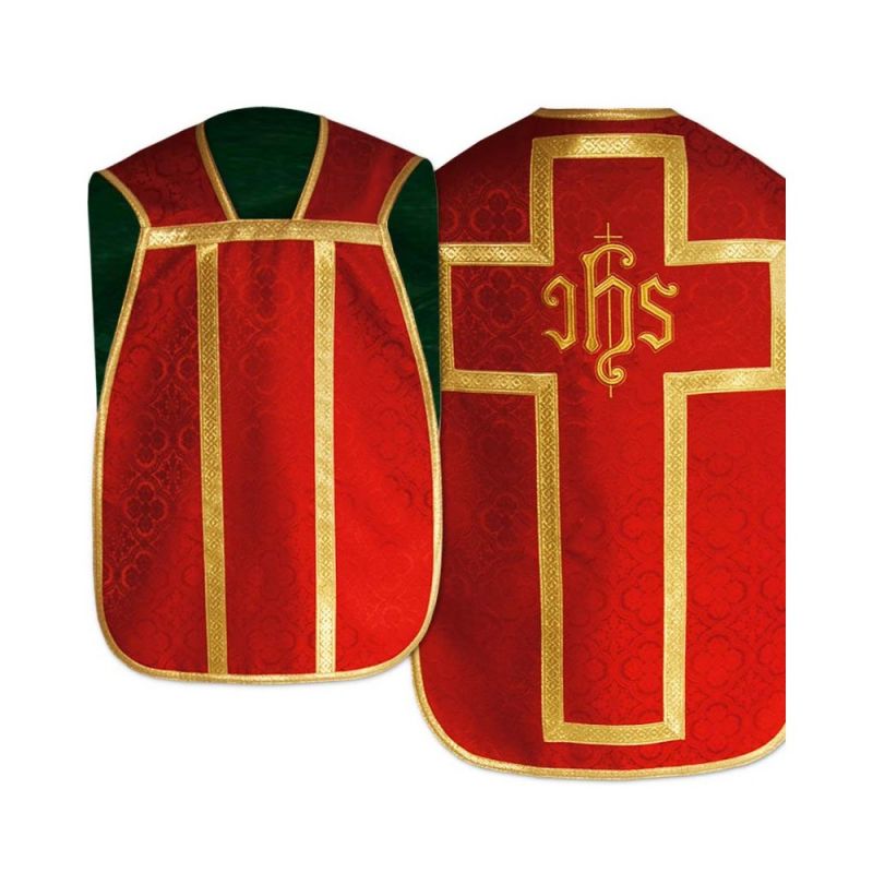Ornat rzymski IHS - kolory liturgiczne, żakard (29) - Ornaty rzymskie - Ornat rzymski - kolory liturgiczne, żakard (29)