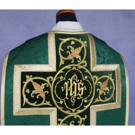 Ornat rzymski IHS - kolory liturgiczne, żakard (35) - Ornaty rzymskie - zdjęcie 7 - Ornat rzymski IHS - kolory liturgiczne, żakard (34)